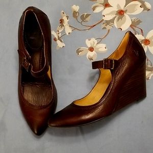 Frye Regina Wedge Mary Jane Sz 8 VGUC